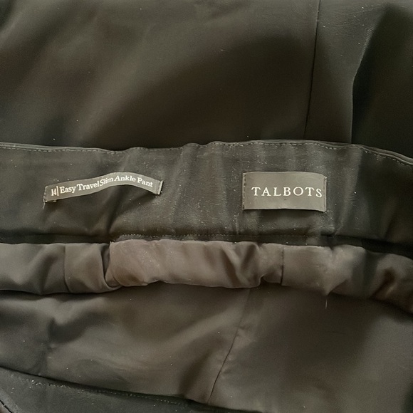 Talbots Black Easy Travel Ankle Pants -size 14 - Picture 2 of 2